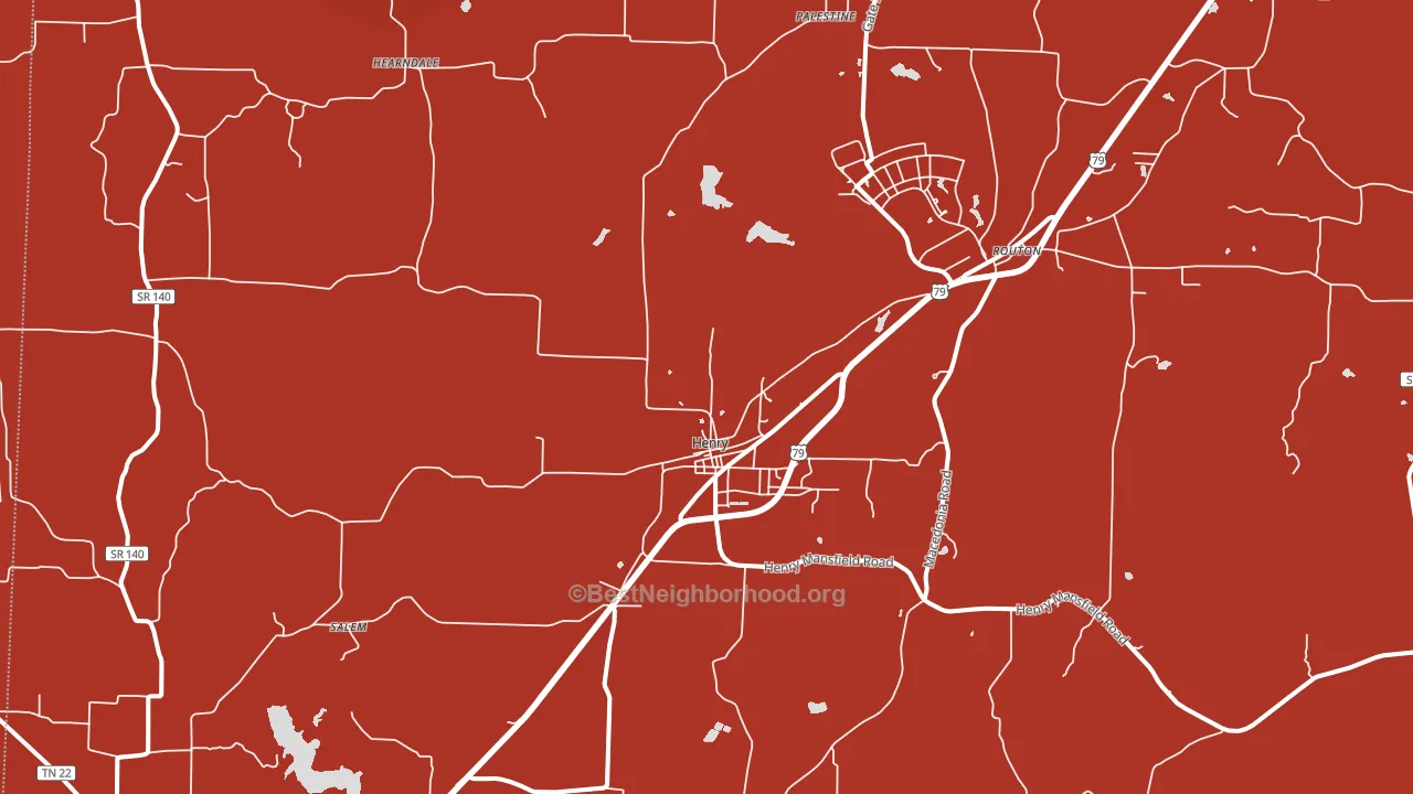 Henry, TN block-group political-lean map