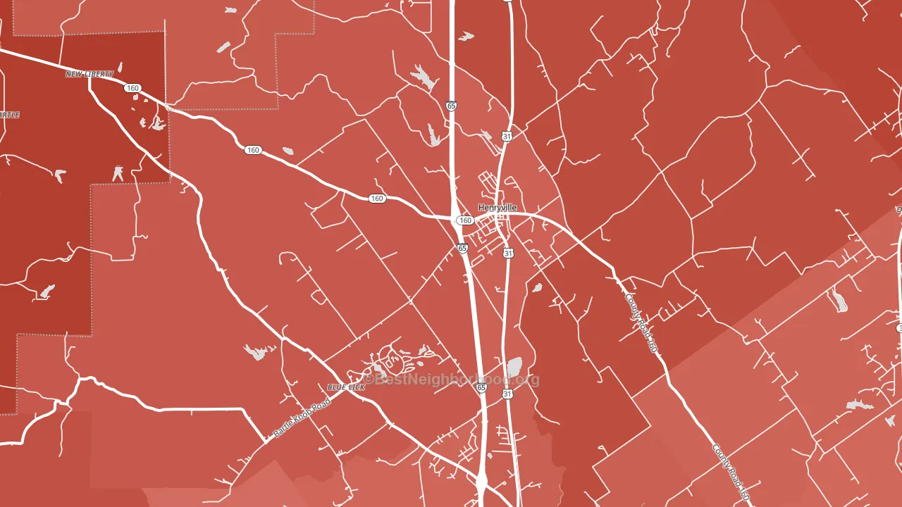 Henryville, IN block-group political-lean map