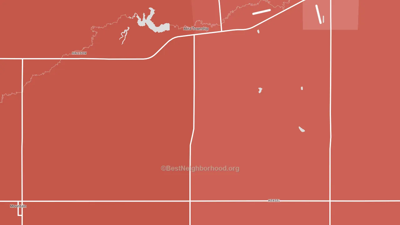 Hensel, ND block-group political-lean map