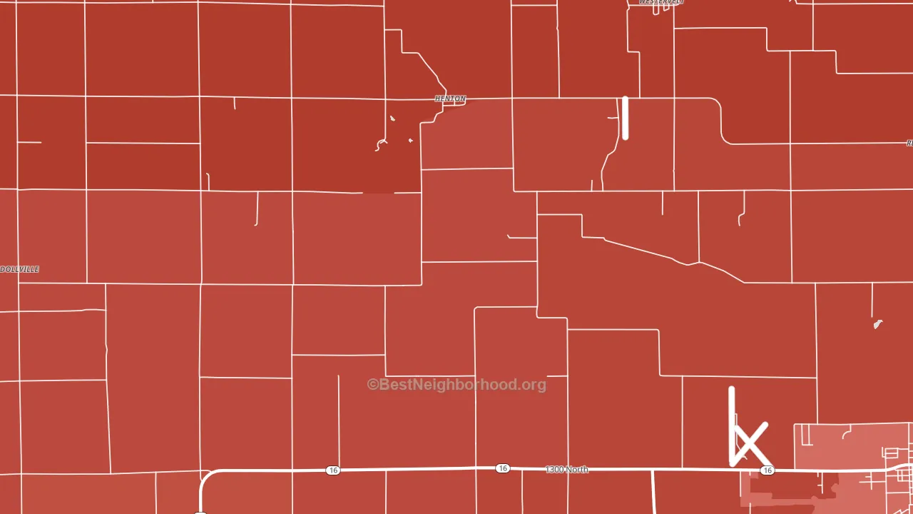 Henton, IL block-group political-lean map