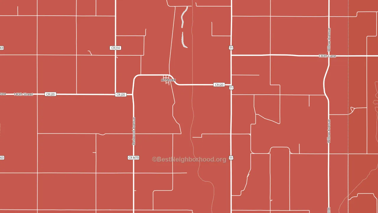 Hepburn, IA block-group political-lean map