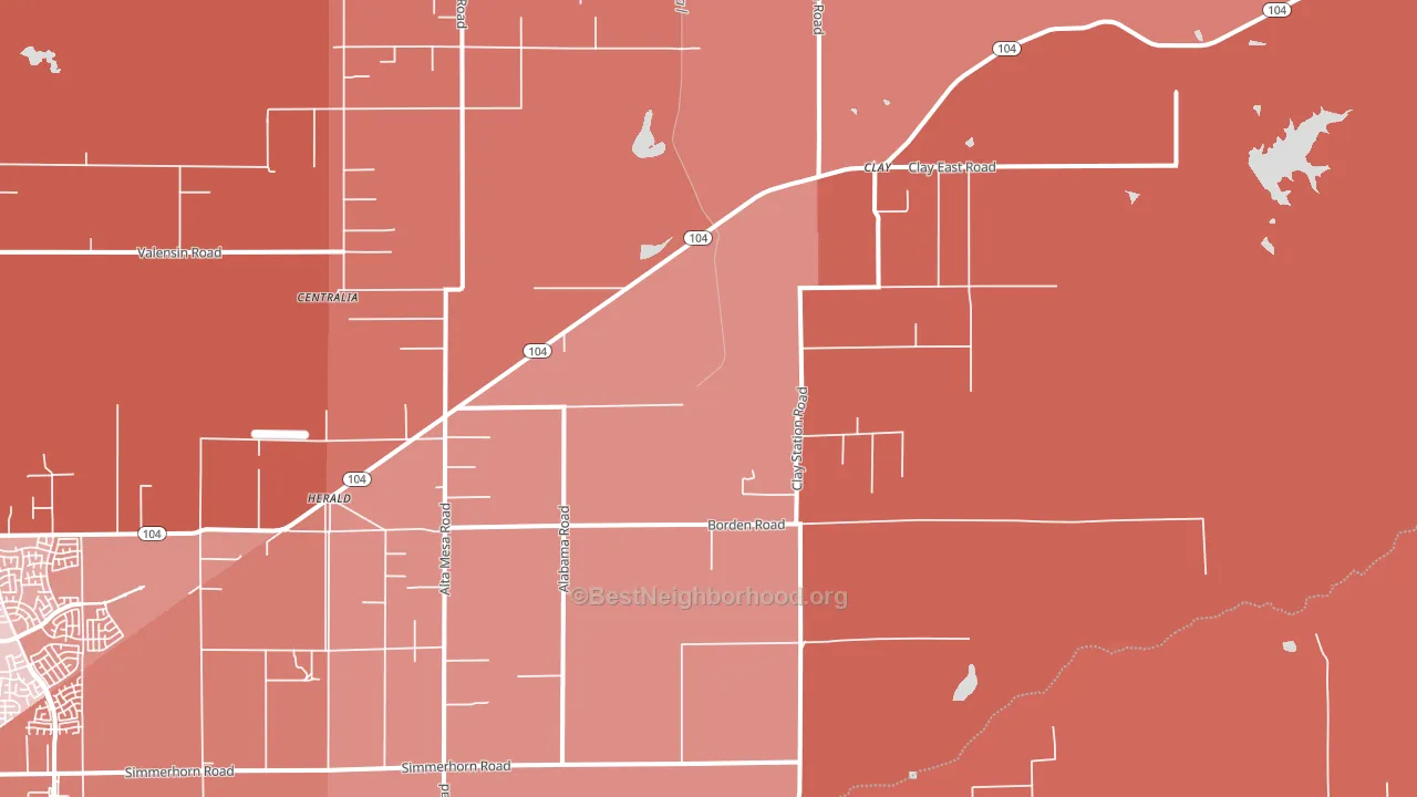 Herald, CA block-group political-lean map
