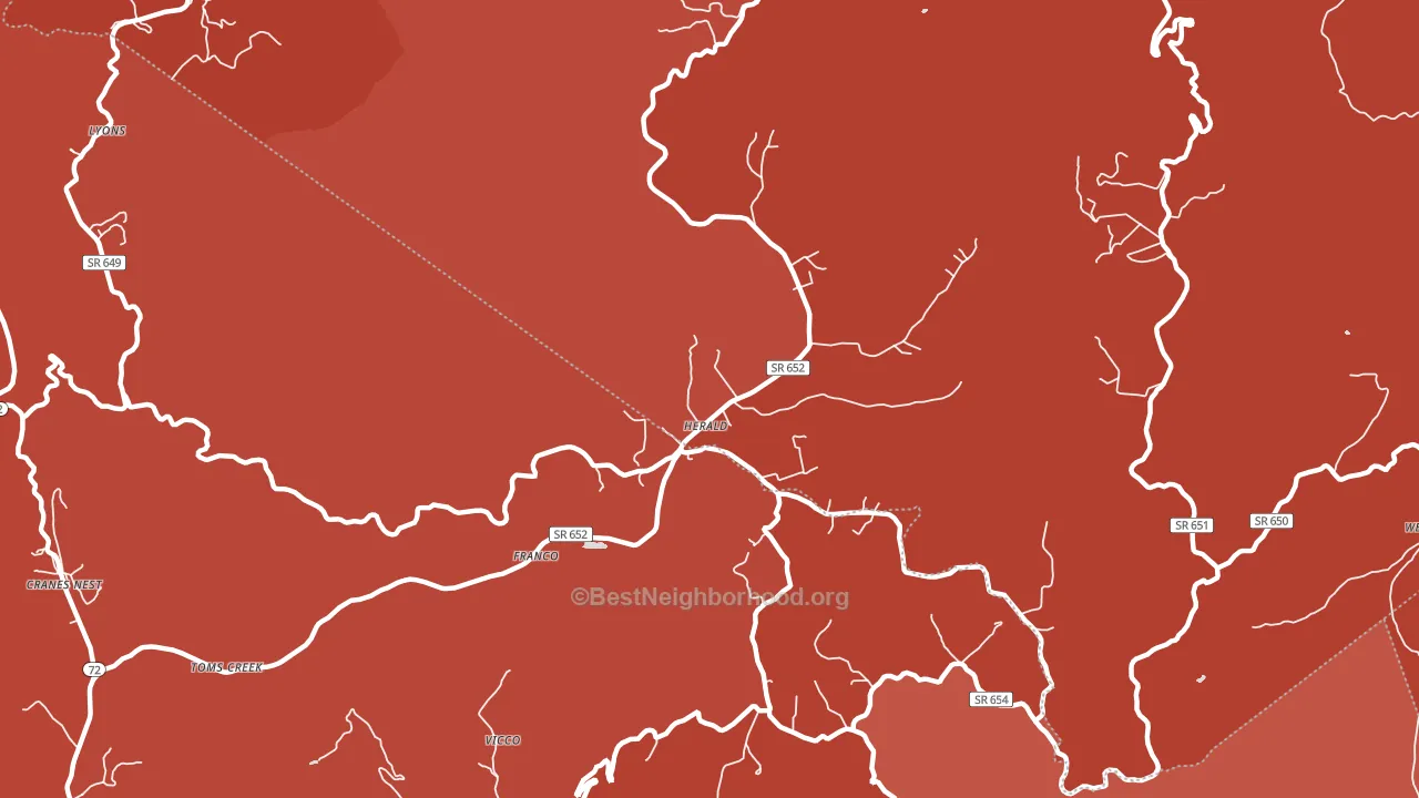 Herald, VA block-group political-lean map