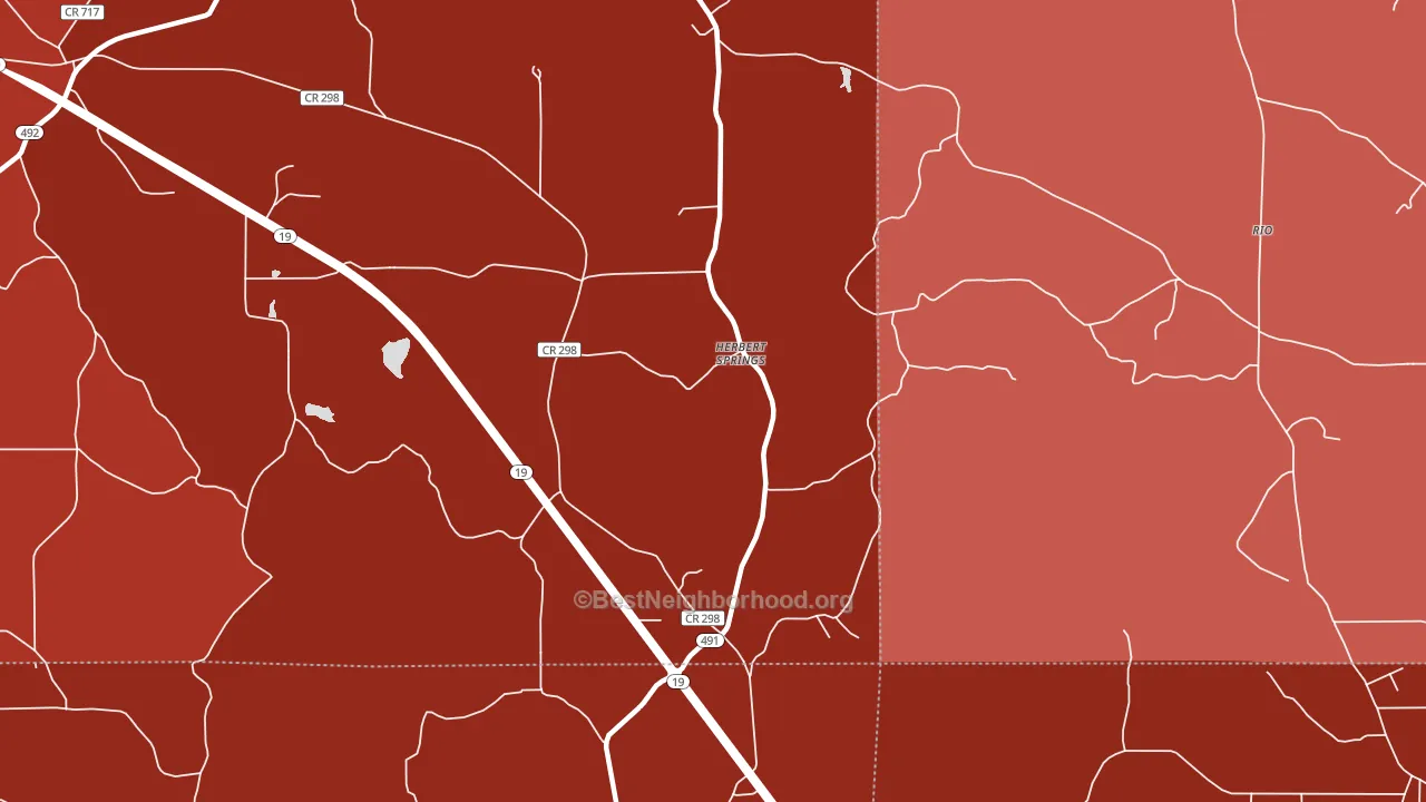 Herbert Springs, MS block-group political-lean map