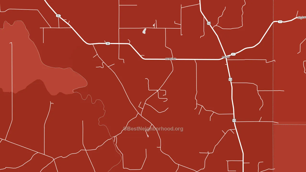 Herbine, AR block-group political-lean map