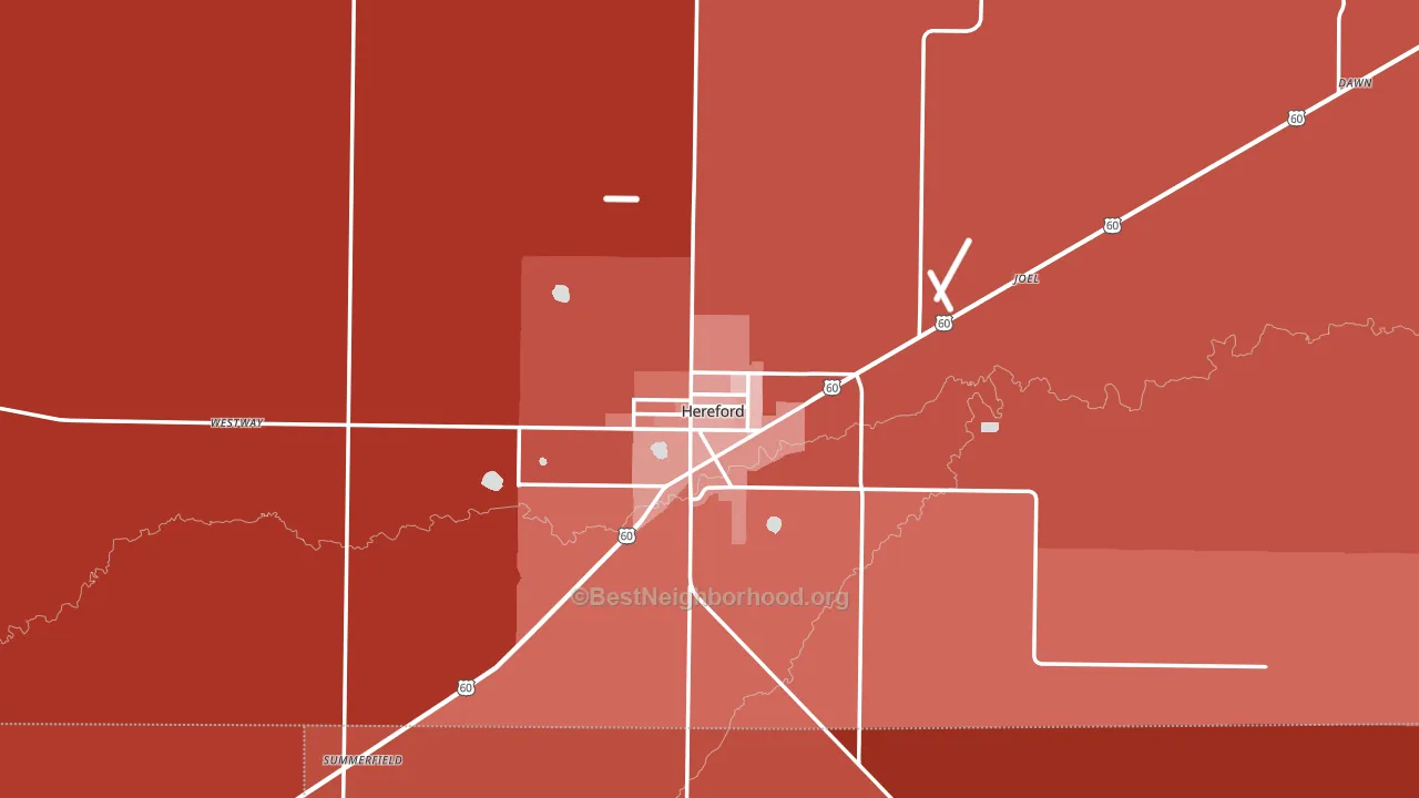 Hereford, TX block-group political-lean map