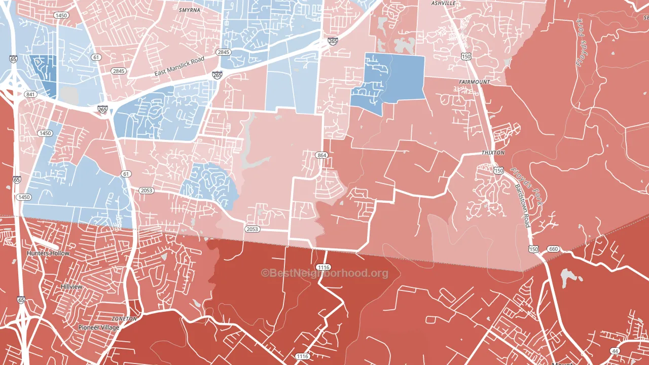 Heritage Creek, KY block-group political-lean map