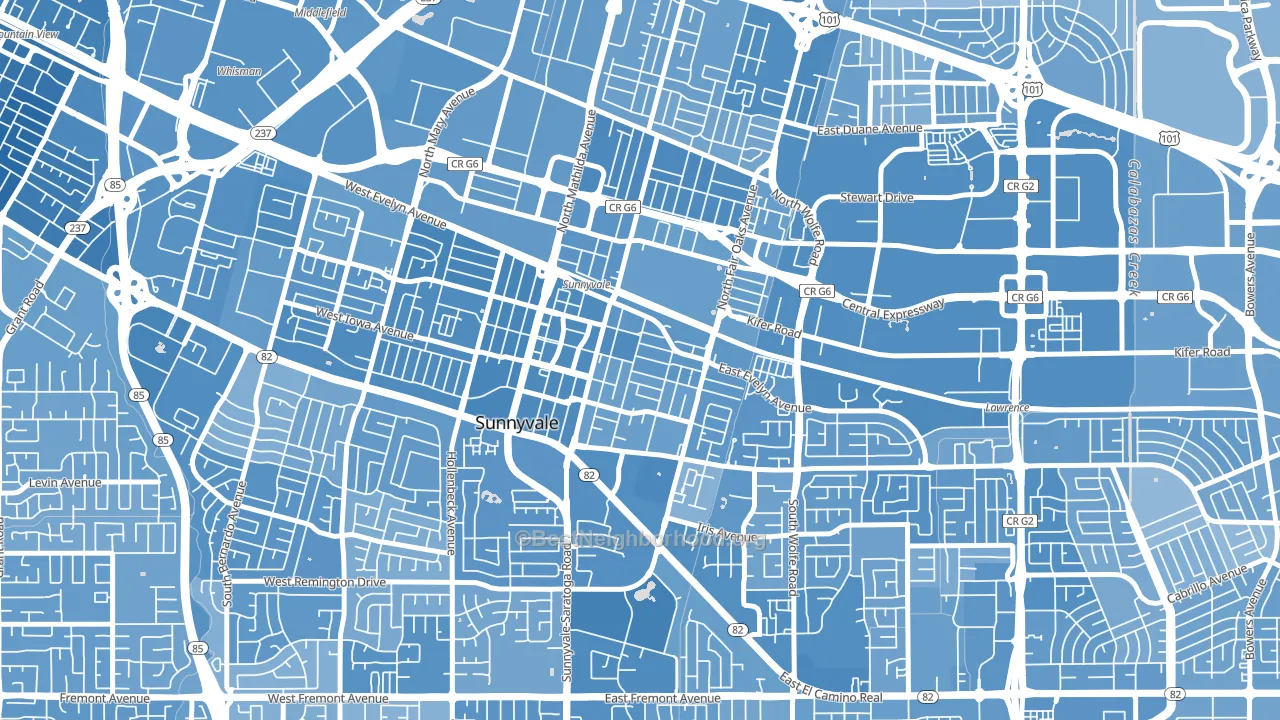 Heritage District, Sunnyvale, CA block-group political-lean map