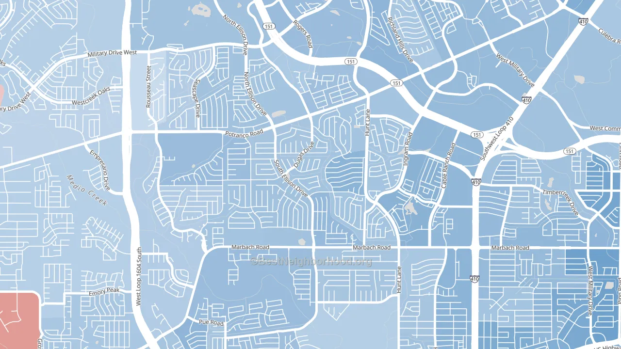 Heritage, San Antonio, TX block-group political-lean map