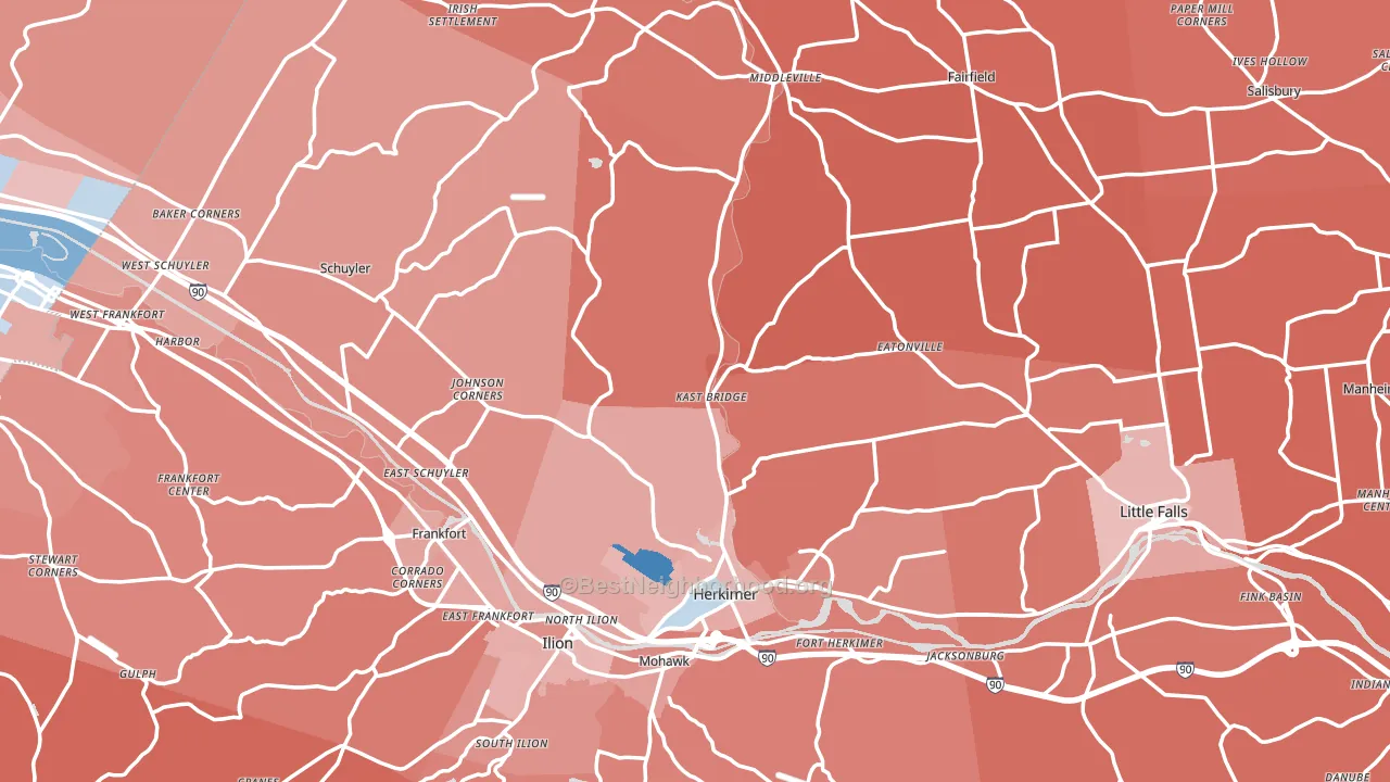 Herkimer County, NY block-group political-lean map