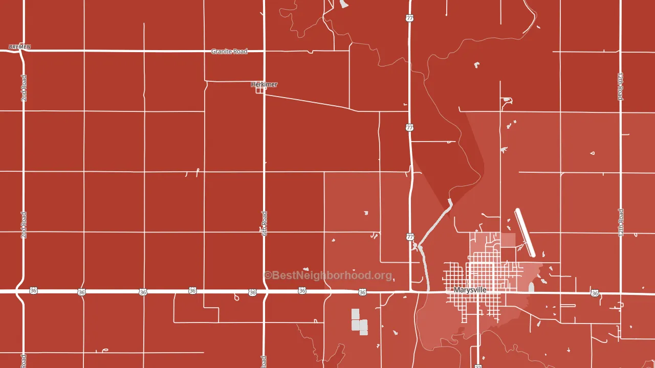 Herkimer, KS block-group political-lean map
