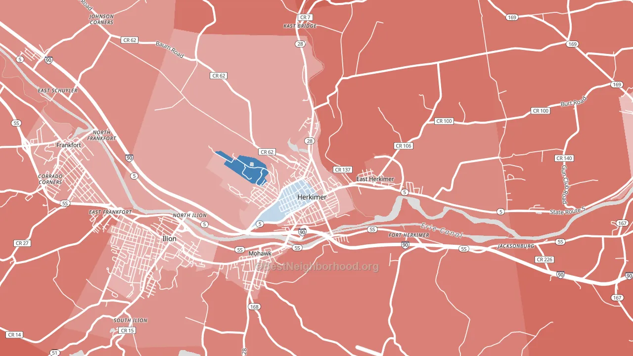 Herkimer, NY block-group political-lean map
