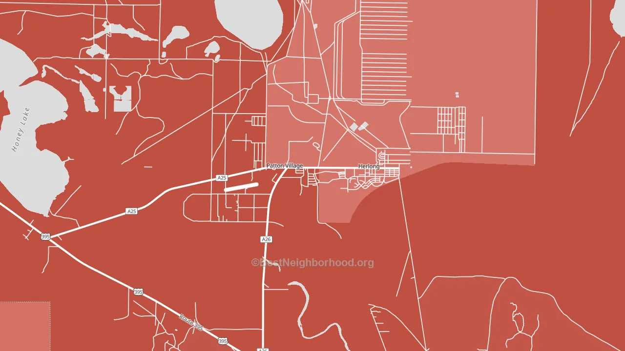 Herlong, CA block-group political-lean map