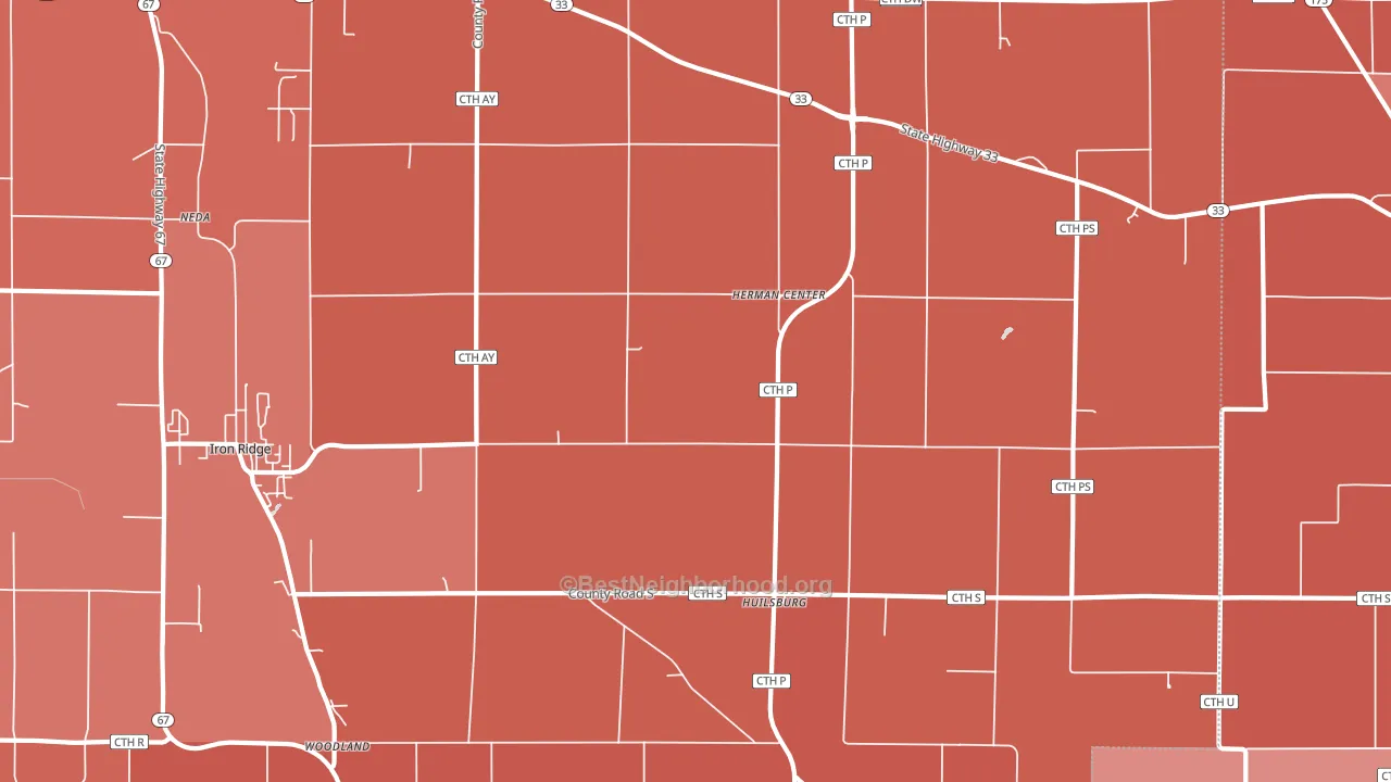 Herman Center, WI block-group political-lean map