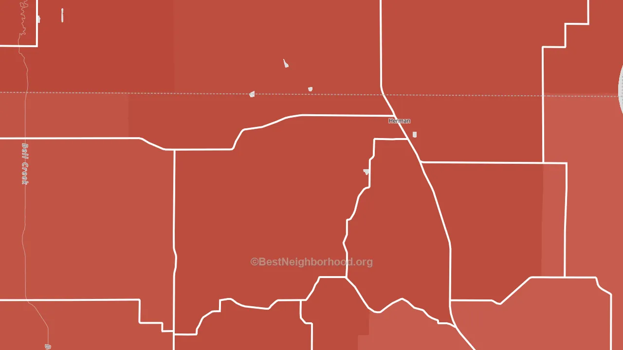 Herman, NE block-group political-lean map