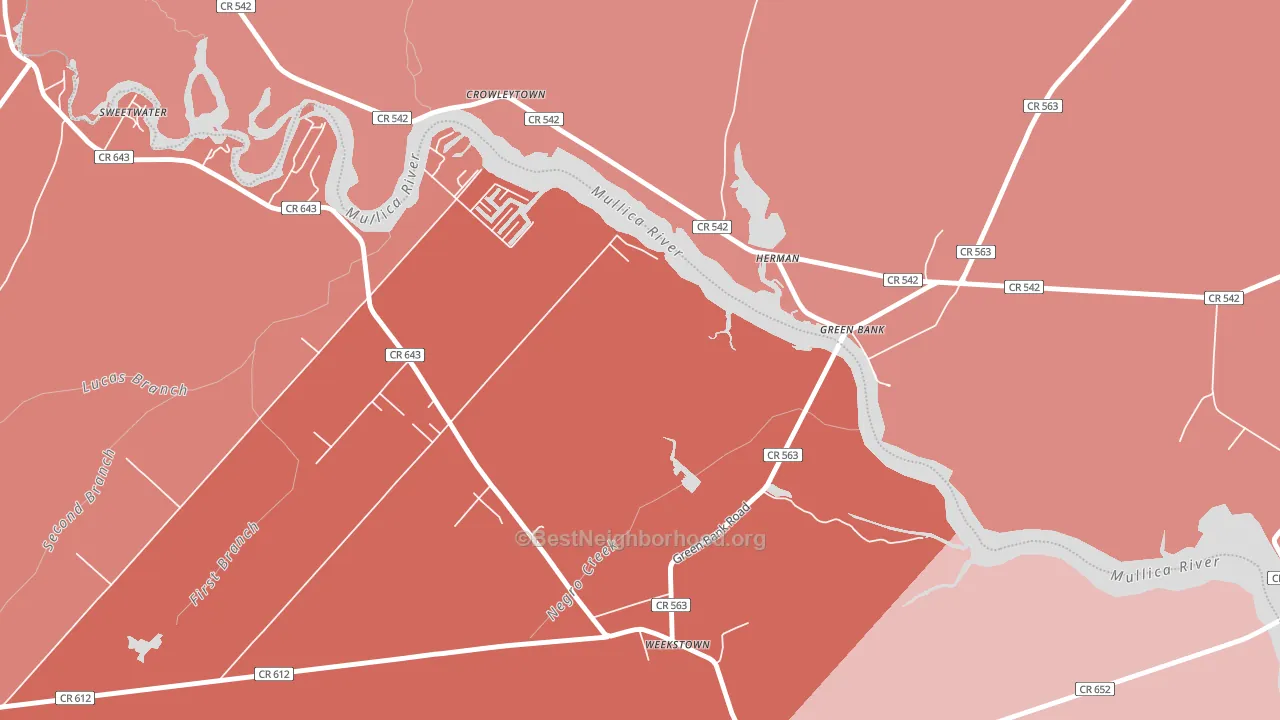 Herman, NJ block-group political-lean map