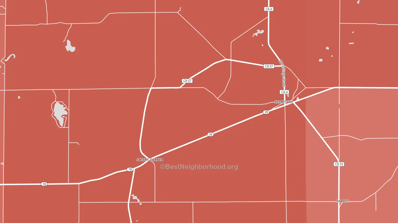 Hermitage, NY block-group political-lean map