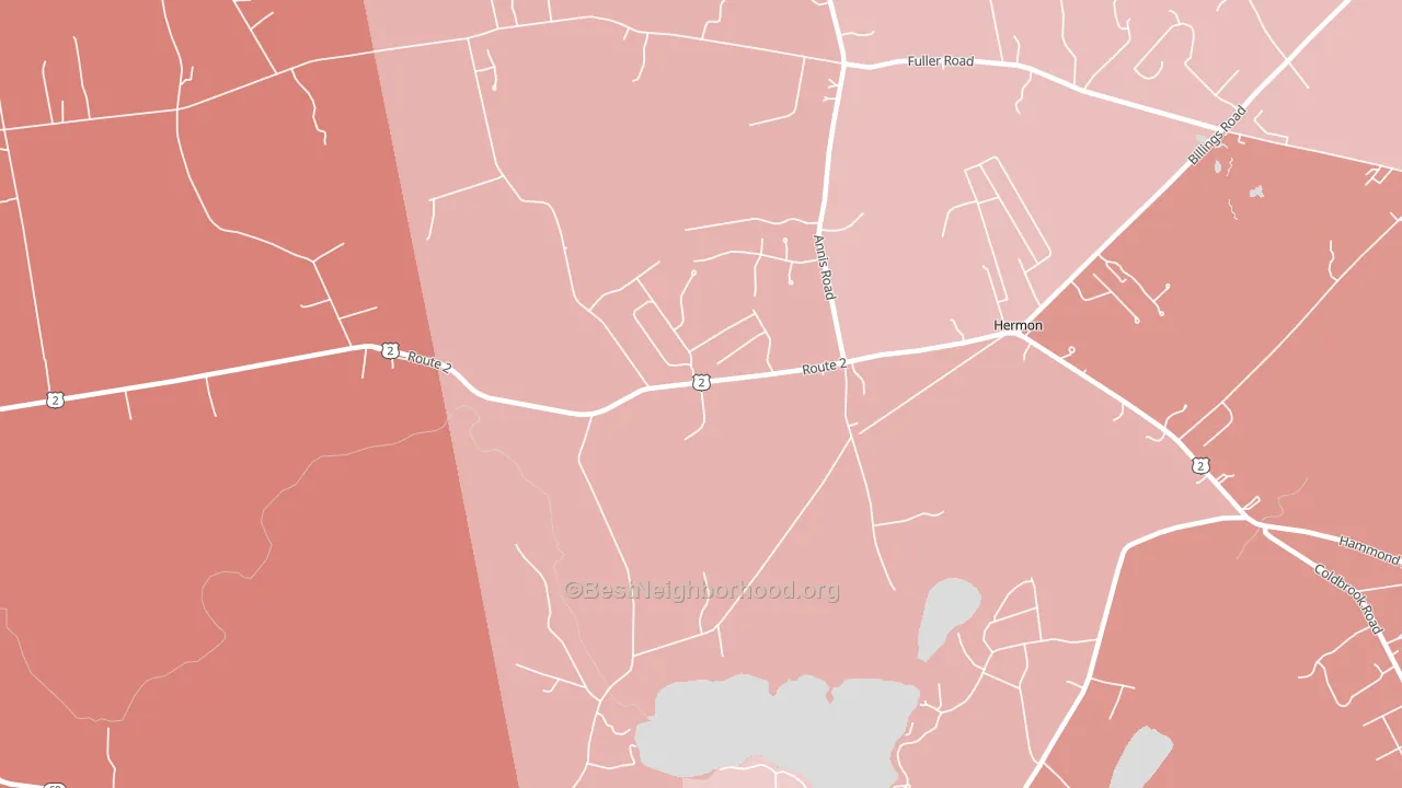 Hermon, ME block-group political-lean map