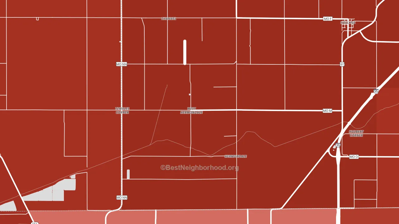 Hermondale, MO block-group political-lean map