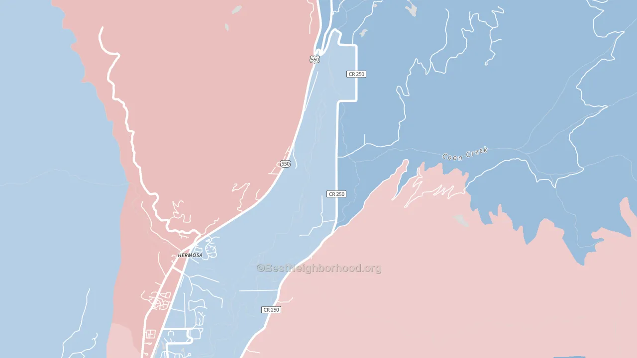 Hermosa, CO block-group political-lean map