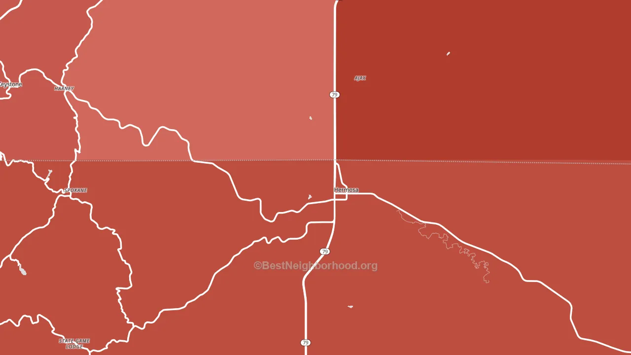 Hermosa, SD block-group political-lean map