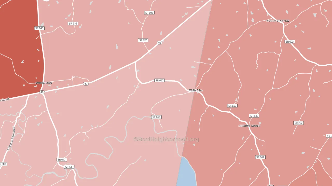 Hermosa, VA block-group political-lean map