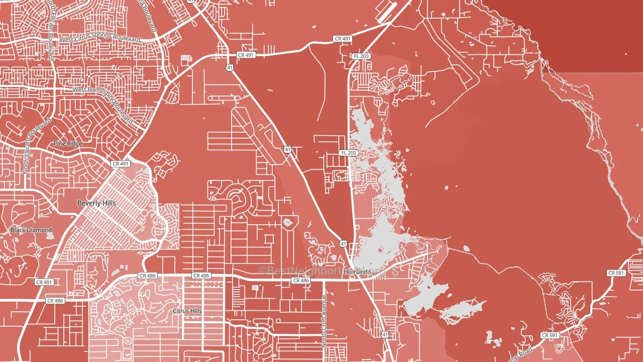 Hernando, FL block-group political-lean map