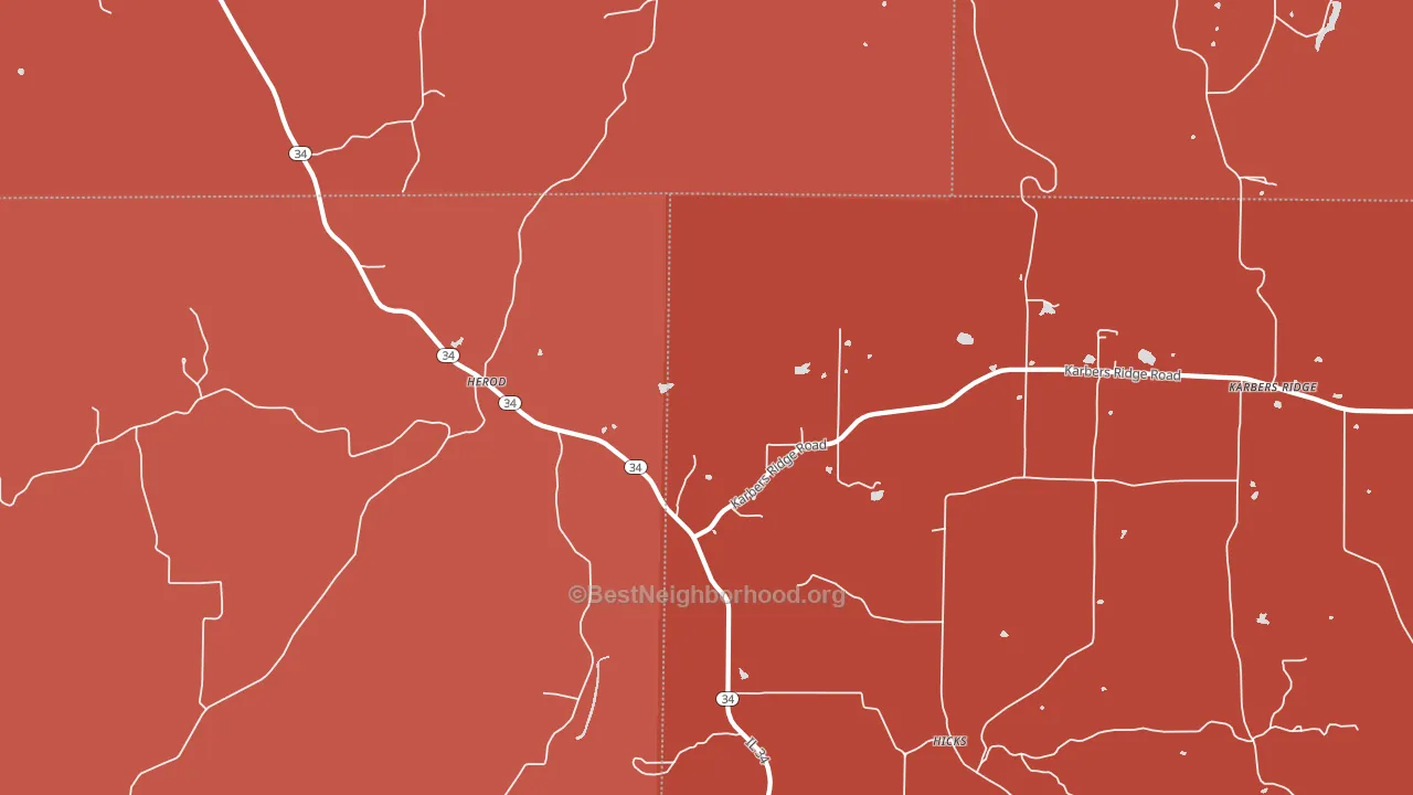 Herod, IL block-group political-lean map
