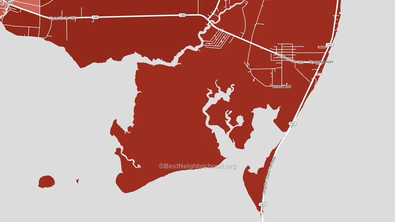 Heron Bay, AL block-group political-lean map