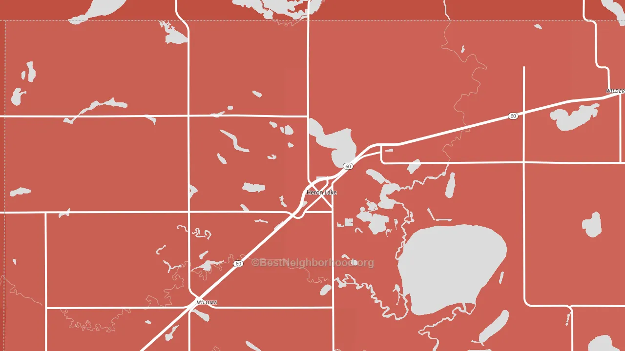 Heron Lake, MN block-group political-lean map