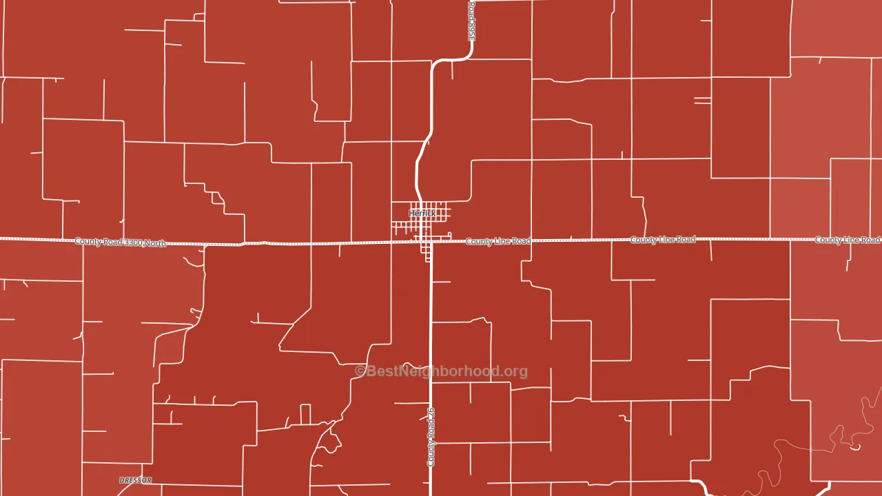 Herrick, IL block-group political-lean map