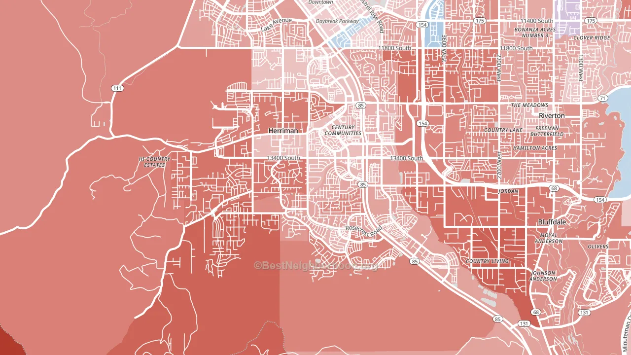 Herriman, UT block-group political-lean map