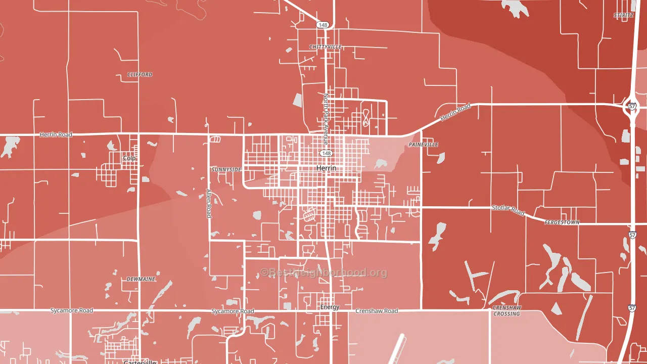 Herrin, IL block-group political-lean map