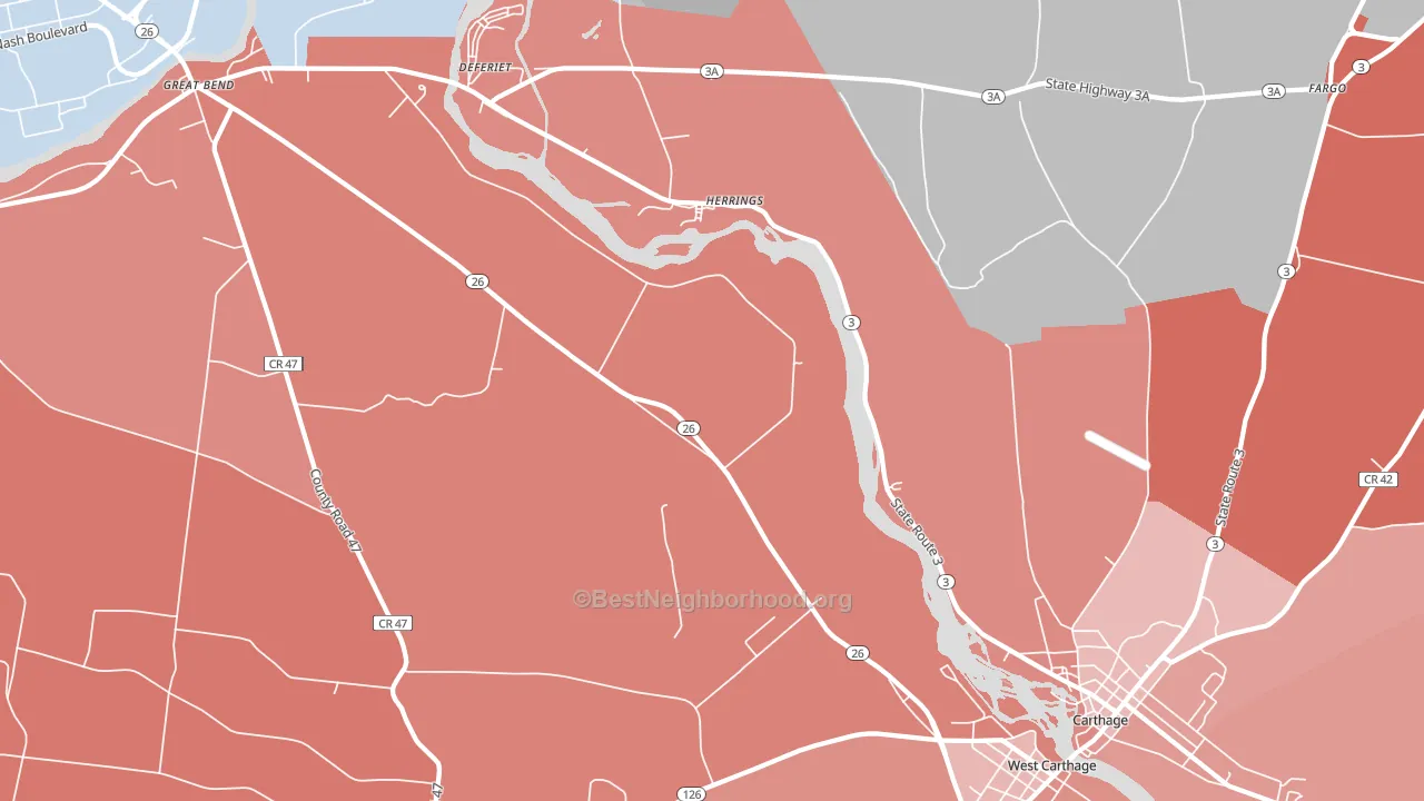 Herrings, NY block-group political-lean map