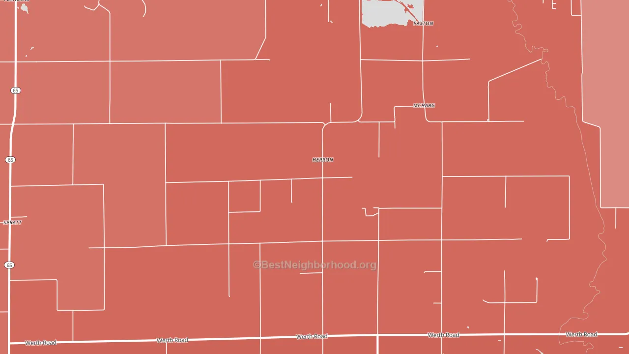Herron, MI block-group political-lean map