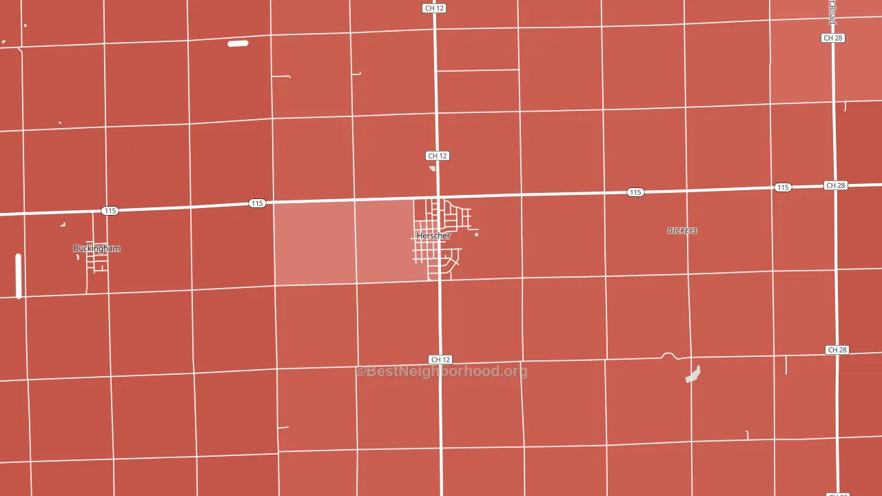 Herscher, IL block-group political-lean map