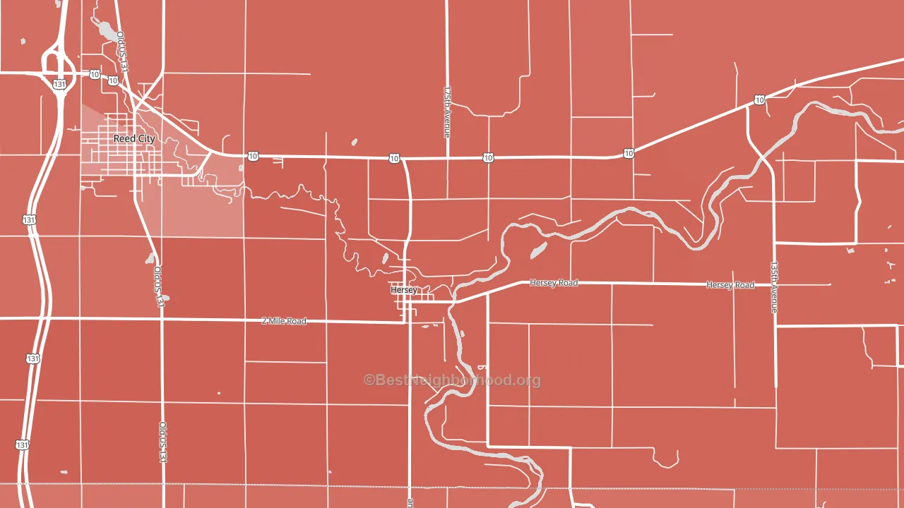 Hersey, MI block-group political-lean map