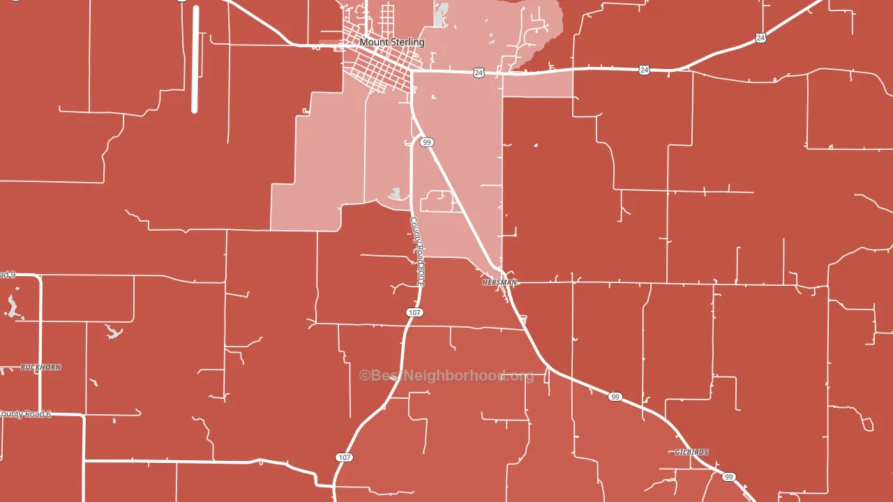 Hersman, IL block-group political-lean map
