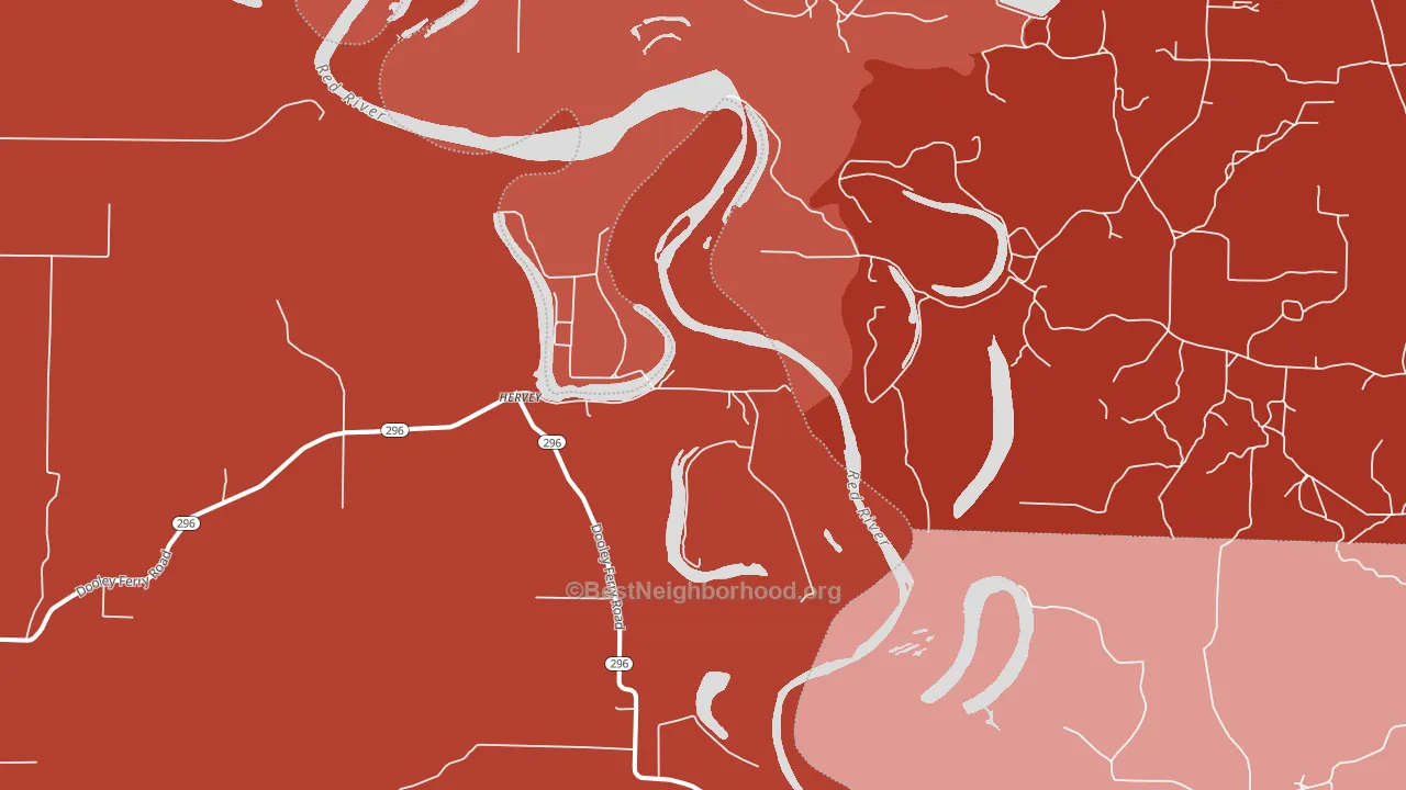 Hervey, AR block-group political-lean map