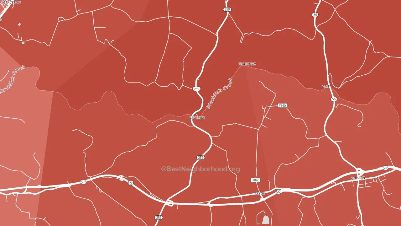 Heshbon, PA block-group political-lean map