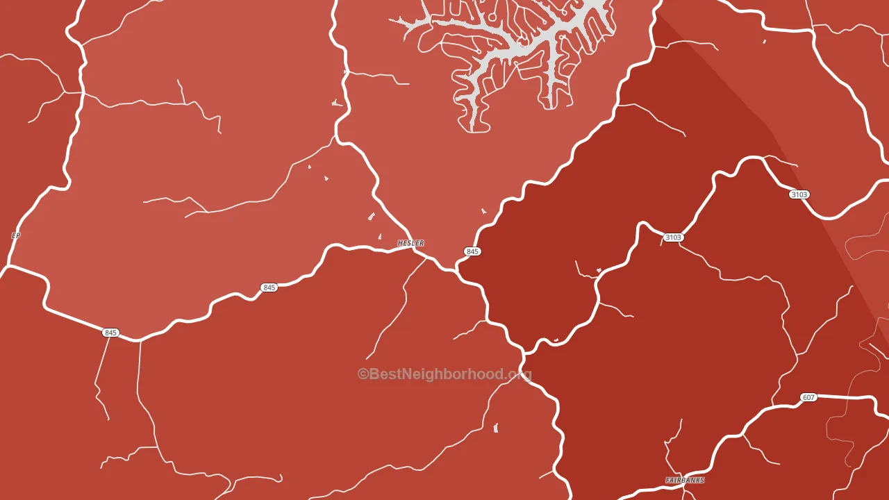 Hesler, KY block-group political-lean map