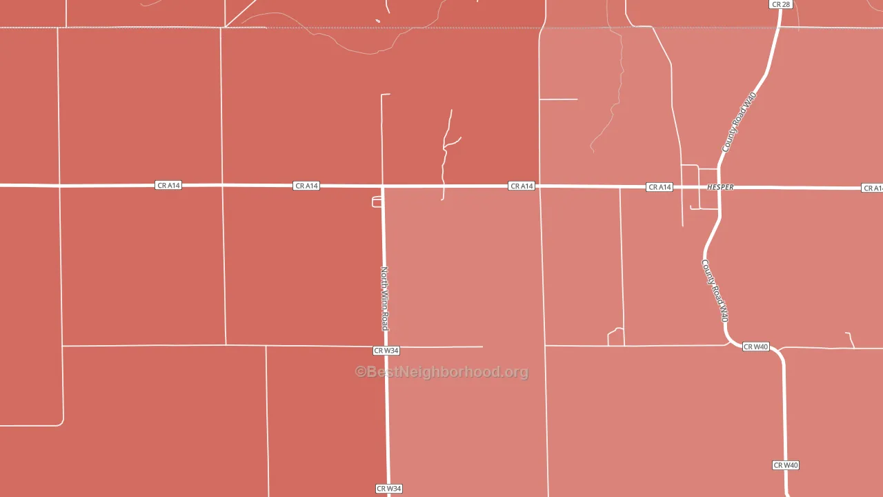 Hesper, IA block-group political-lean map