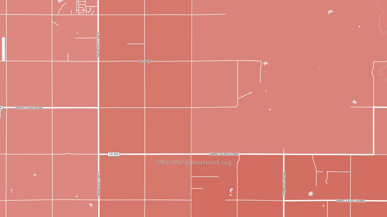 Hesper, KS block-group political-lean map
