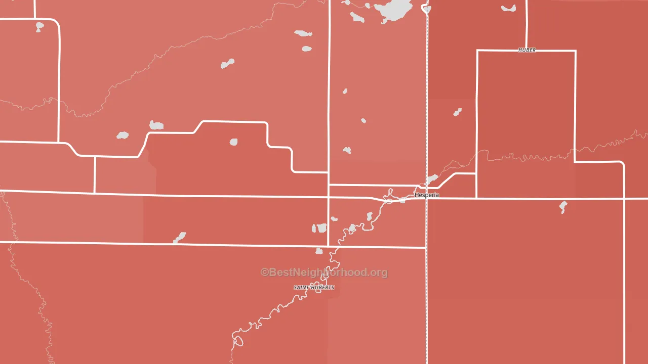 Hesperia, MI block-group political-lean map