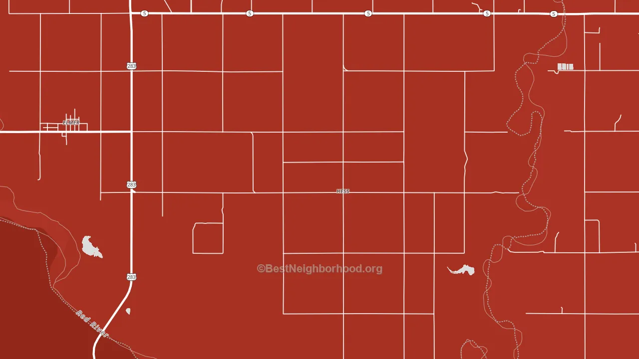 Hess, OK block-group political-lean map
