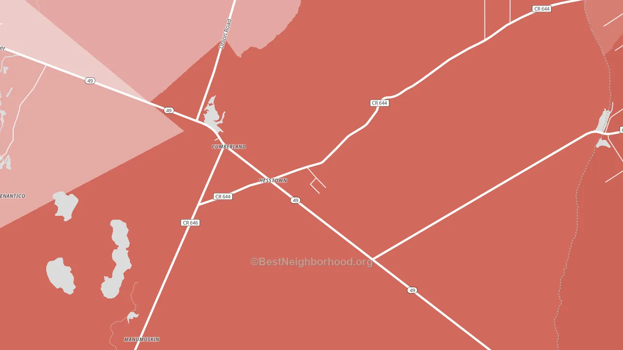 Hesstown, NJ block-group political-lean map