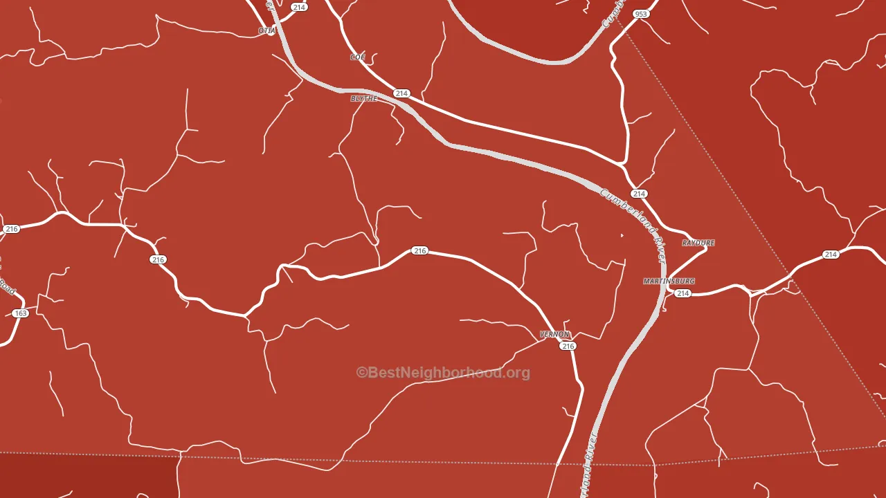 Hestand, KY block-group political-lean map