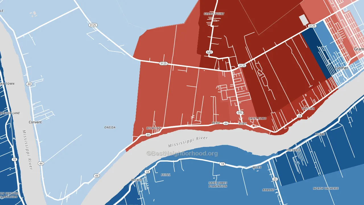 Hester, LA block-group political-lean map