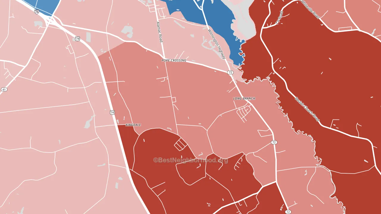Hestertown, NC block-group political-lean map