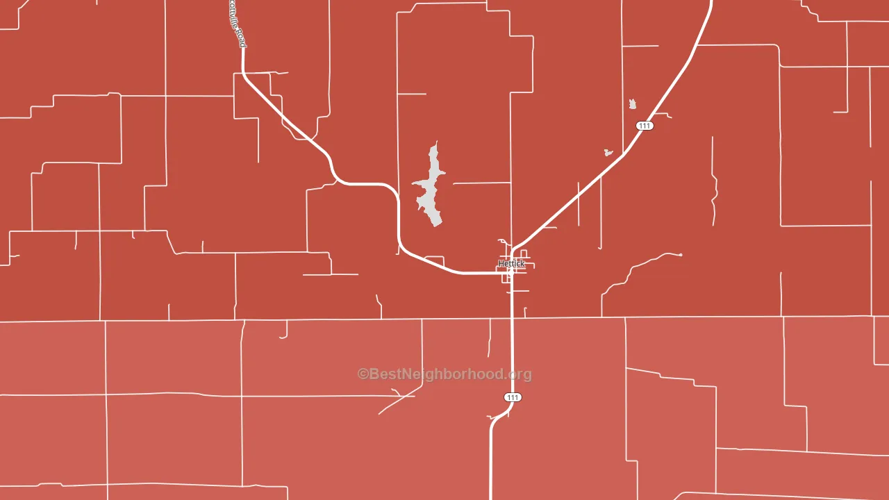Hettick, IL block-group political-lean map